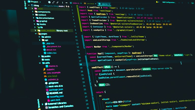 code editor displaying react source code